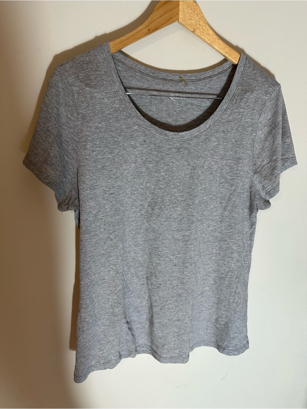 NWOT Quince cotton modal scoop neck tee heather grey large - Picture 2 of 5
